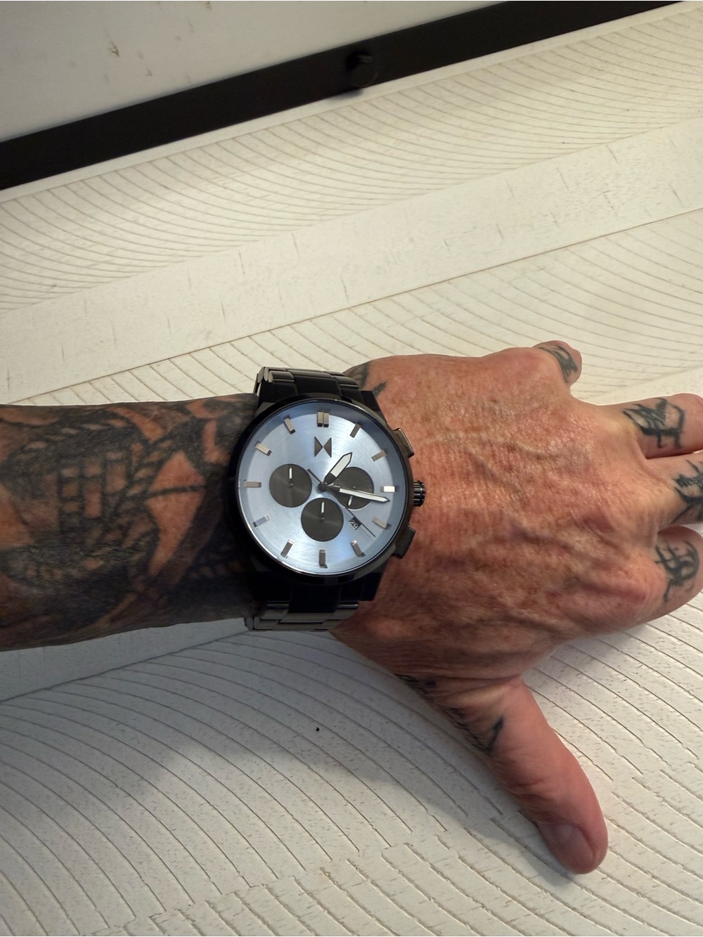 MVMT Black Bracelet Watch with Blue Silver Dial - Picture 3 of 5